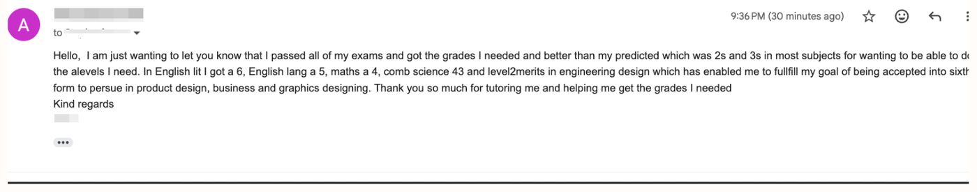 WhatsApp (student) sharing Harun O.’s results